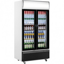 SARO Getränkekühlschrank 2-türig mit Werbetafel
